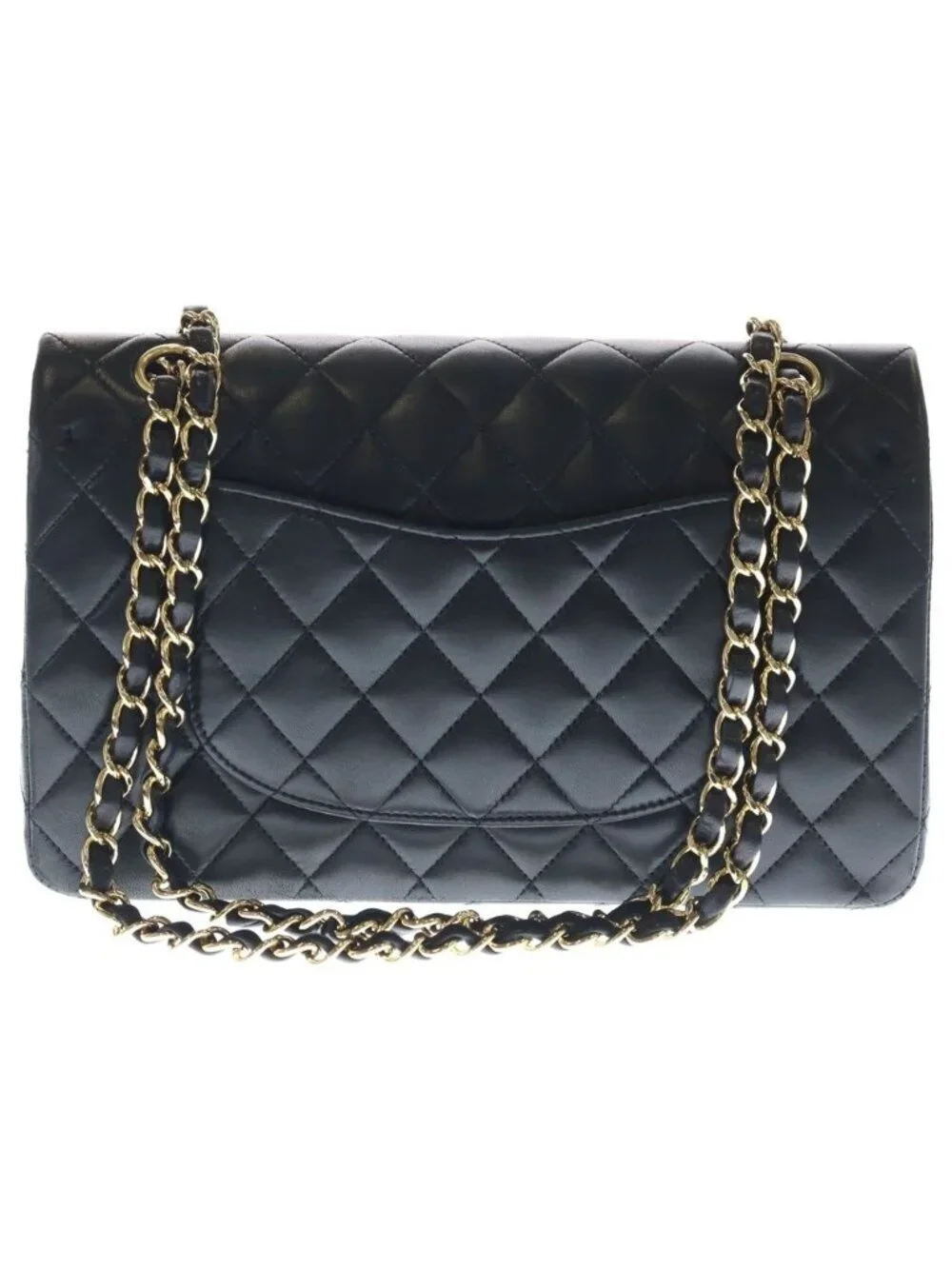 Chanel 11.12 Quilted 25 Double Flap Chain Classic Shoulder Back Lambskin Gold